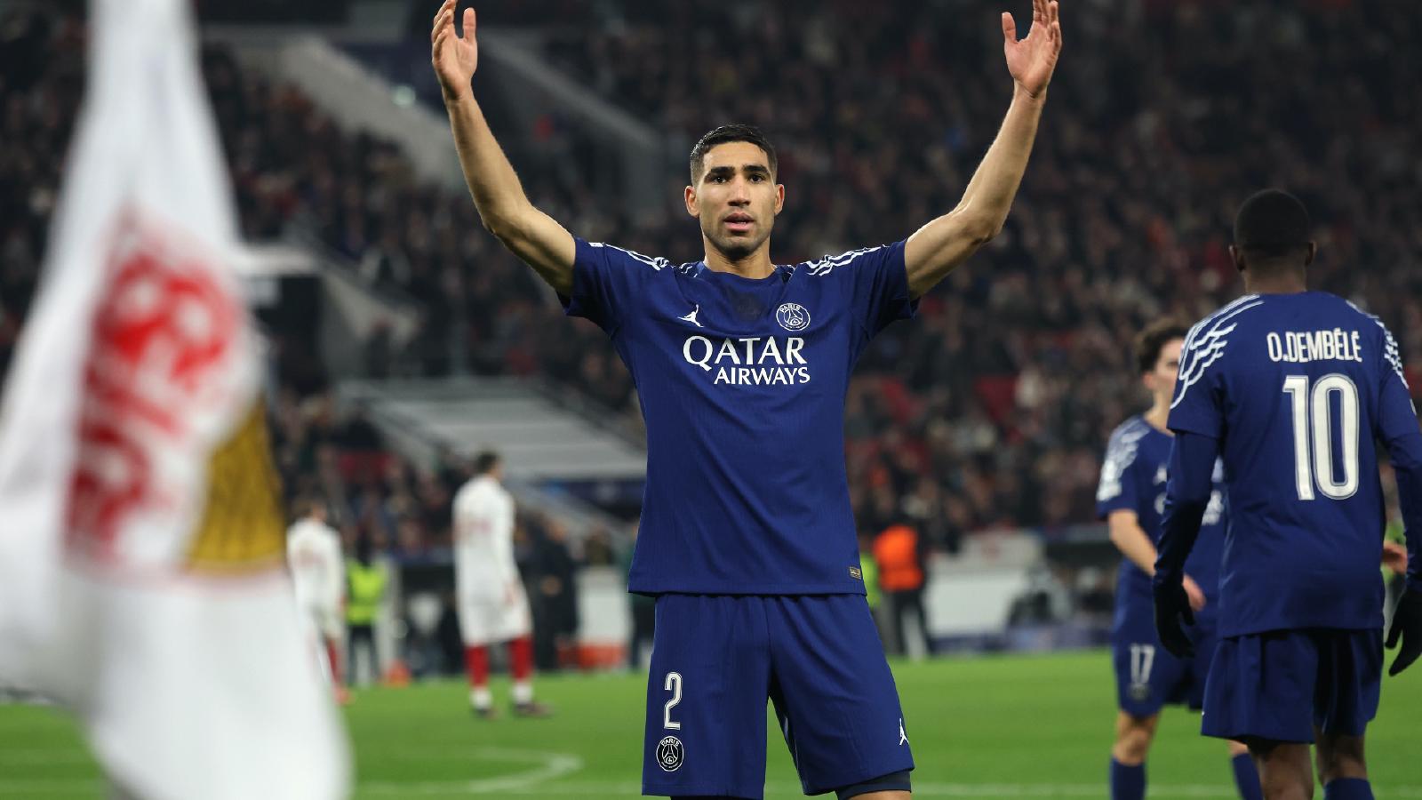 欧冠史上首位:哈基米连续两个赛季攻助5次,改写后卫纪录